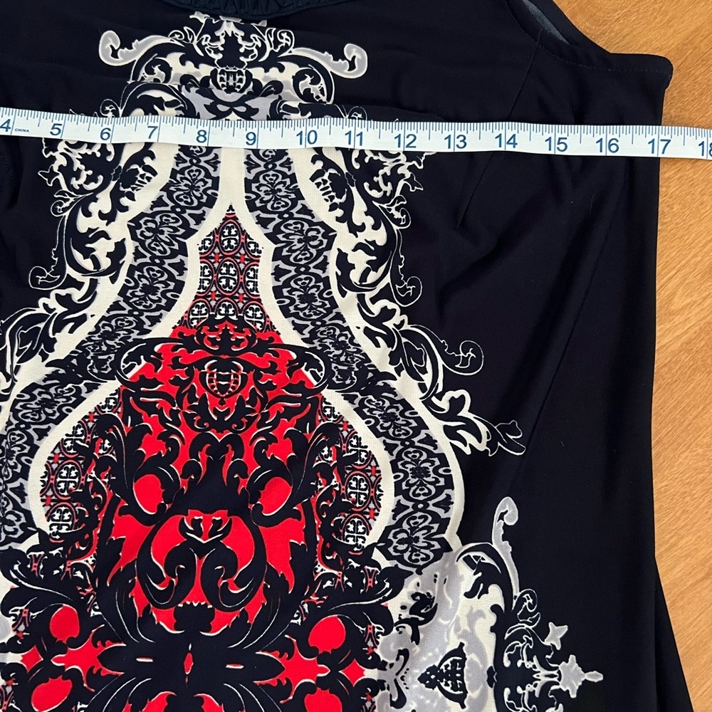 DB Established 1962 Sleeveless Dress embellished neckline Unique patterns size M - Picture 2 of 7